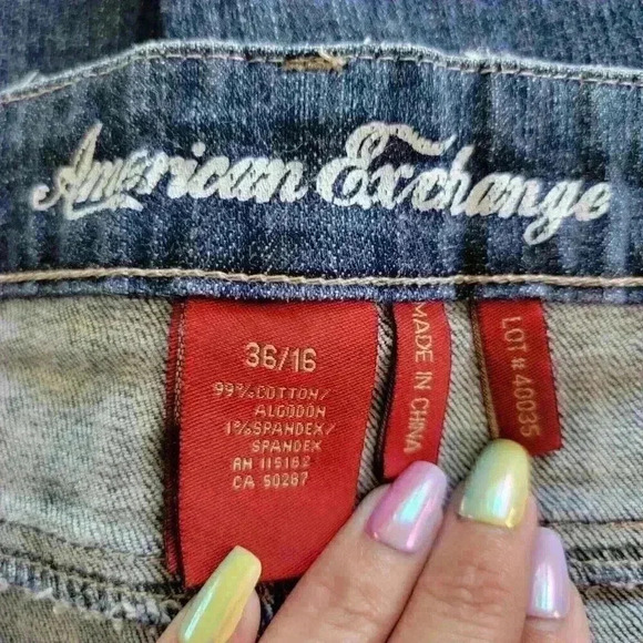 American Exchange Ankle Jeans Women's Plus Size 16 Blue Stretch Denim - Picture 6 of 7